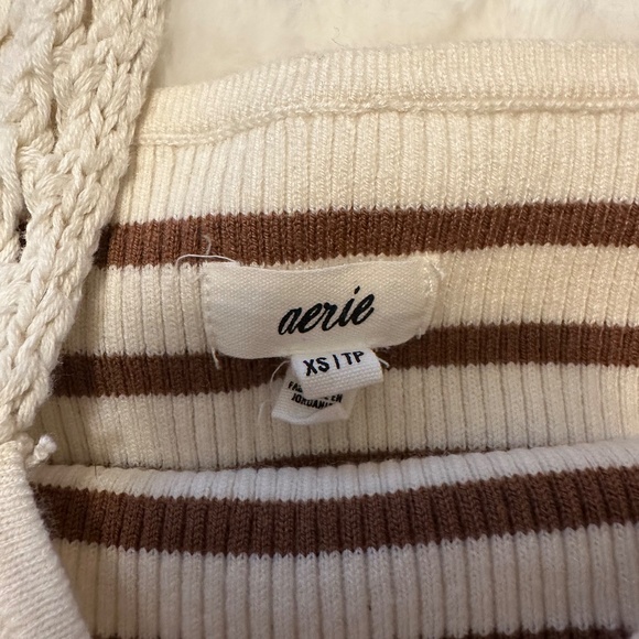 Aerie Striped Crochet Strap Tank Top - Picture 3 of 3